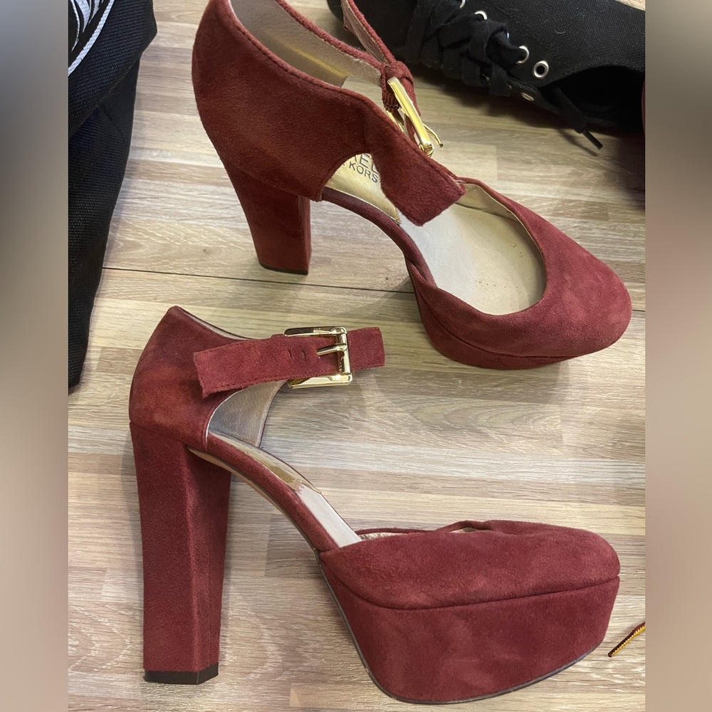Burgundy used micheal Kors heels